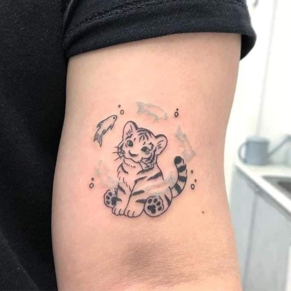Tattoo con hổ mini cute