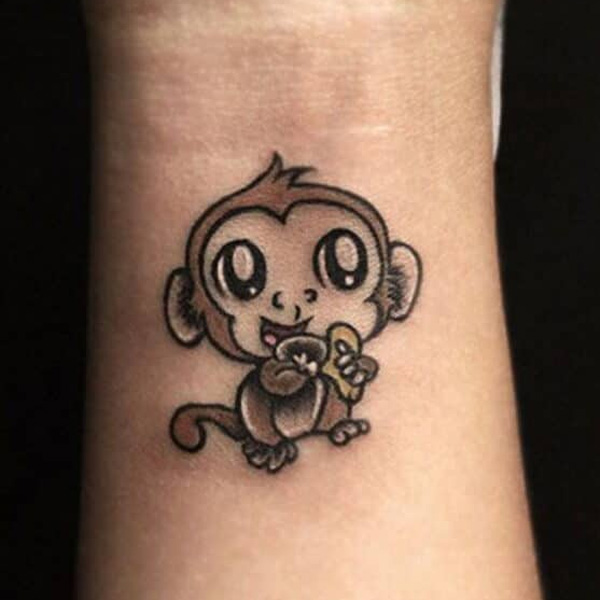 Tattoo con khỉ mini cute