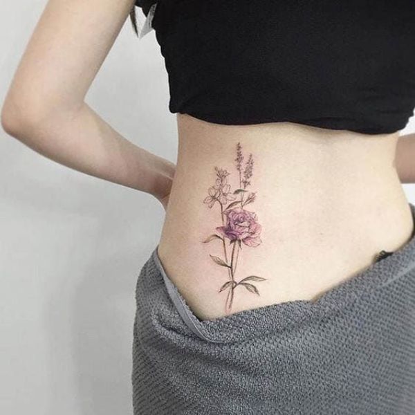 Tattoo ở eo bụng đẹp cho nữ
