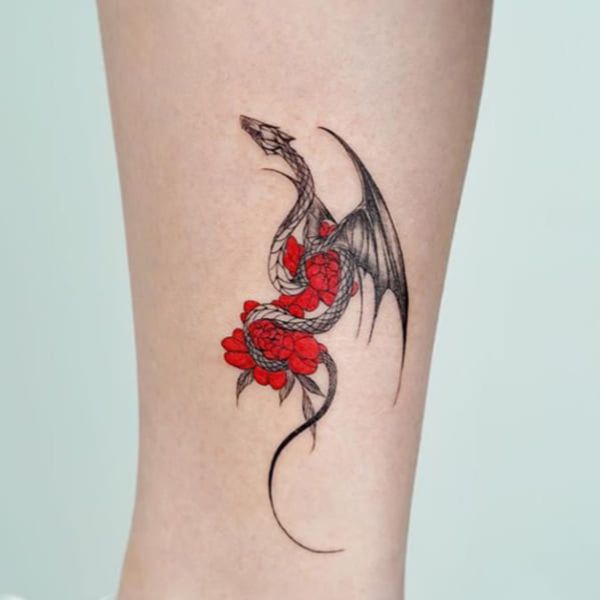 Tattoo rồng mini cho nữ