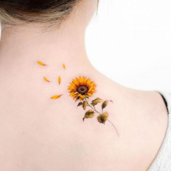 tatoo hoa hướng dương mini