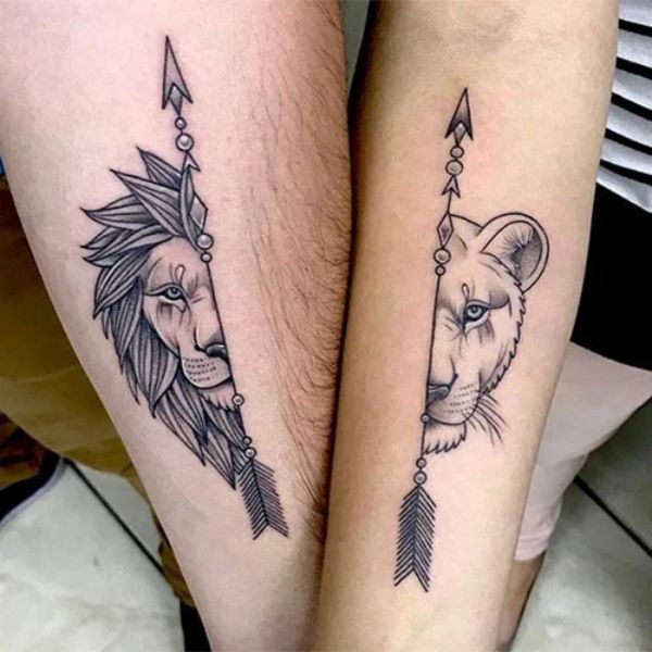 Tattoo cặp sư tử