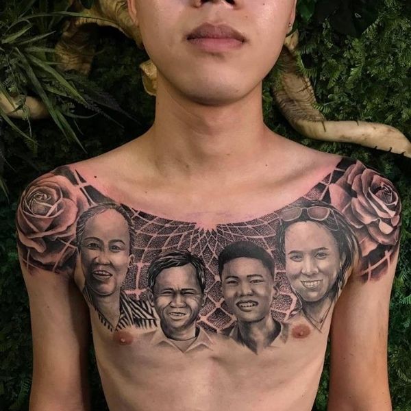 Tattoo chân dung về gia đình