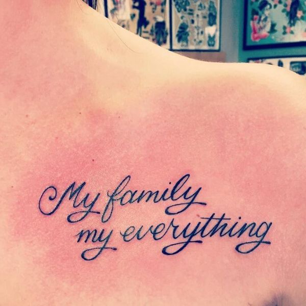Tattoo chữ rất đẹp mang lại nữ giới chân thành và ý nghĩa về gia đình