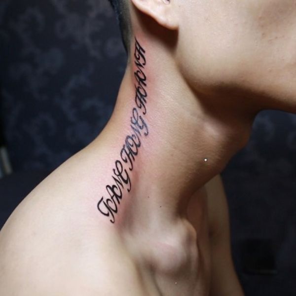 Tattoo chữ ở cổ đẹp nhất cho tới nam