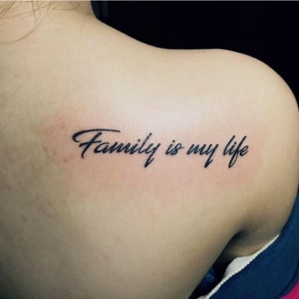 Tattoo chữ tiếng anh gia đình là tất cả 