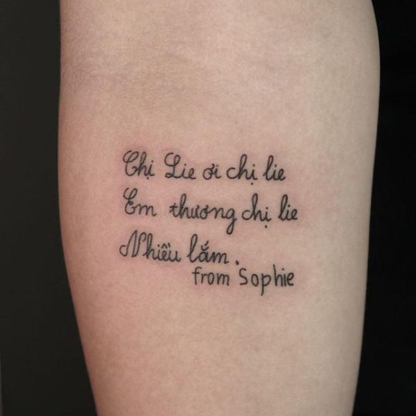 Tattoo chữ ý nghĩa tiếng việt
