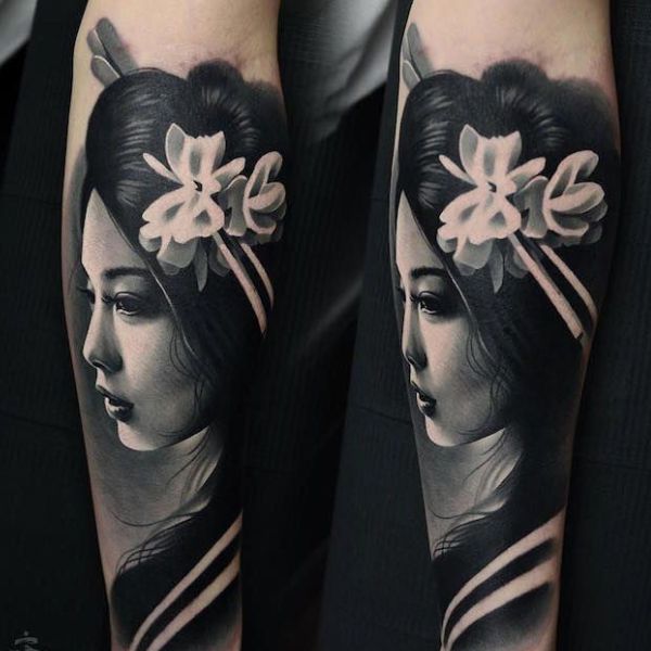 Tattoo cô gái geisha