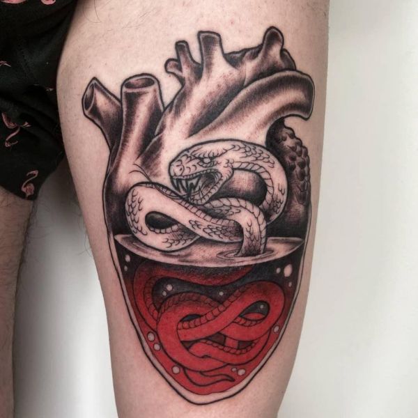 Tattoo con rắn chất