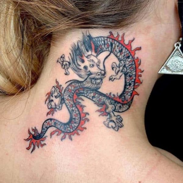 Tattoo dragon ở cổ
