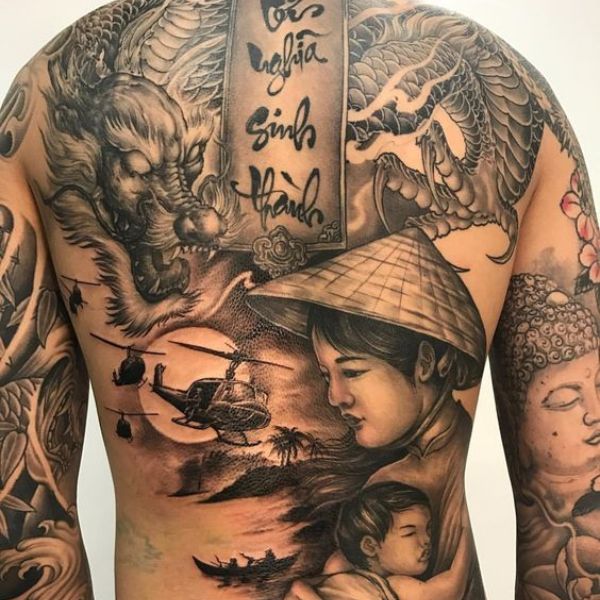 Tattoo full lưng đẹp cho nam