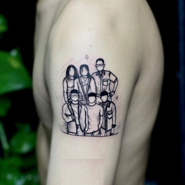 Tattoo gia đình 6 người đẹp