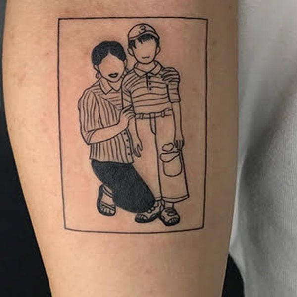 Tattoo gia đình hai mẹ con 