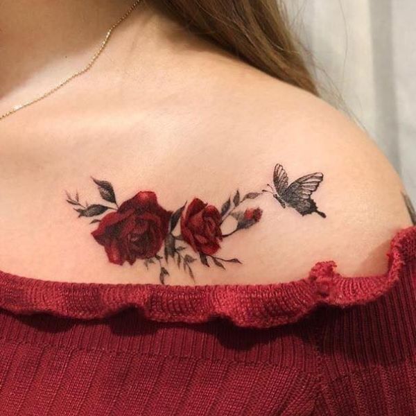 Tattoo hoa hồng đẹp cho nữ