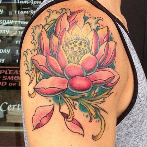 Tattoo hoa sen đẹp cho nam