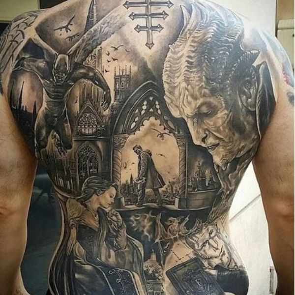 Tattoo kín lưng ác quỷ