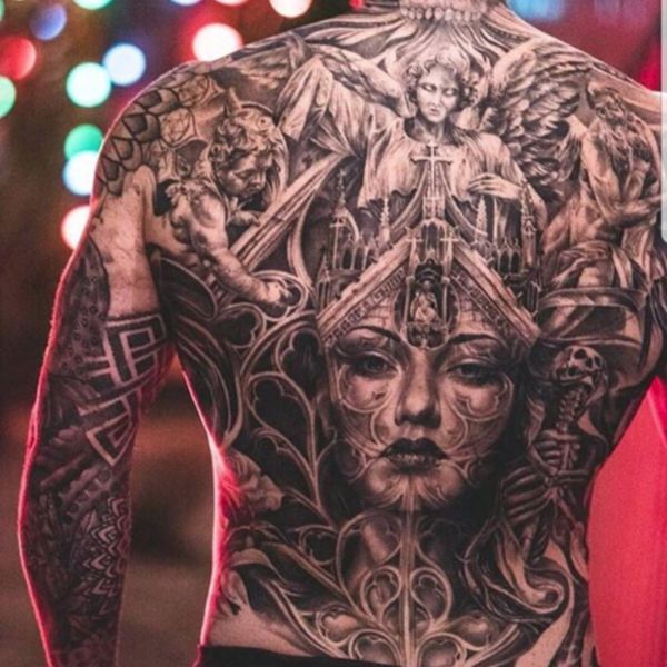 Tattoo kín lưng thiên thần siêu đẹp