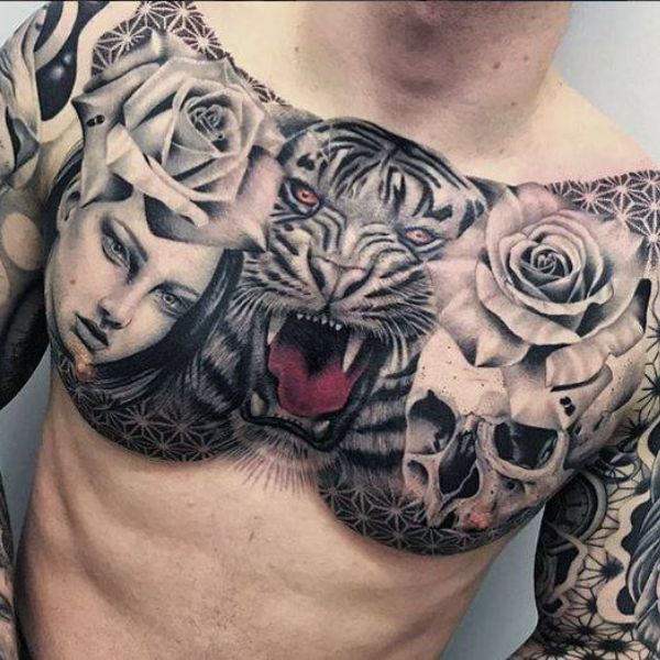 Tattoo kín ngực nam