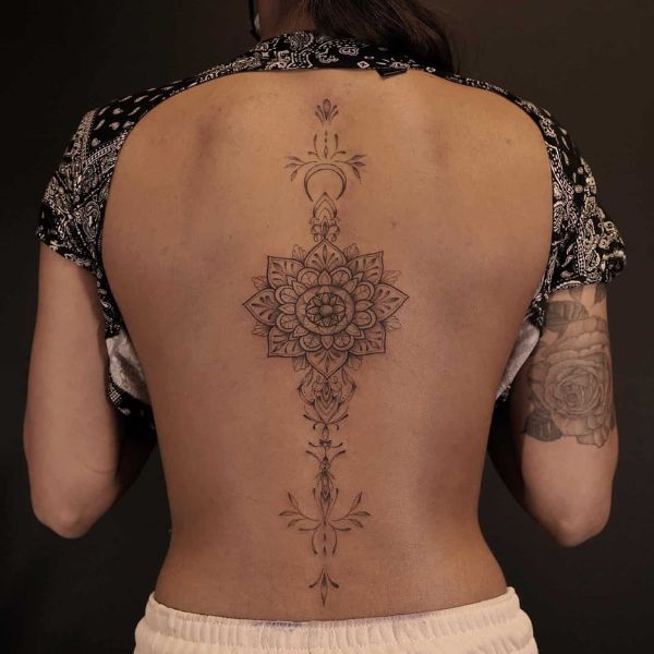 Tattoo lưng sống lưng đẹp