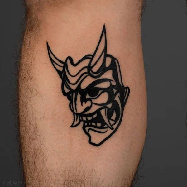 Tattoo mặt mày quỷ mini nhằm vẽ