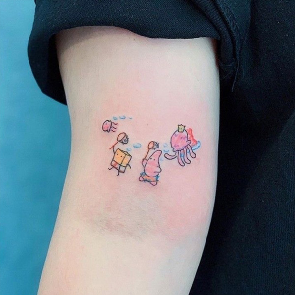 Tattoo mini cute có màu