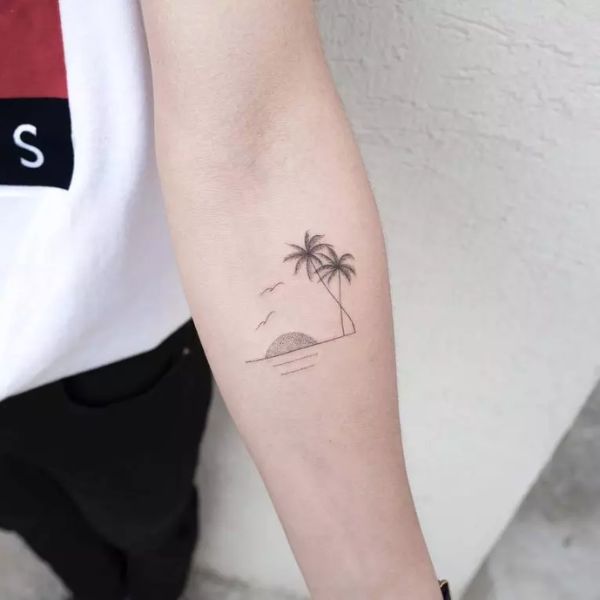 Tattoo mini đẹp bãi biển