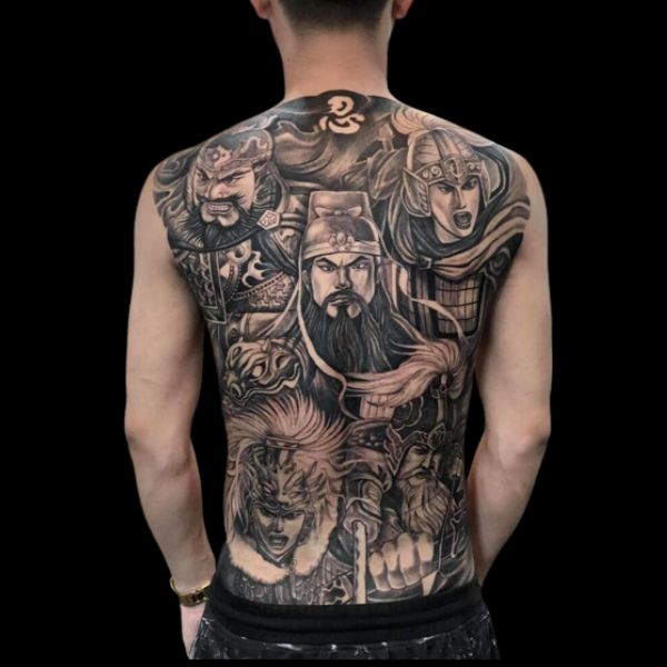 Tattoo ngũ hổ tướng kín lưng