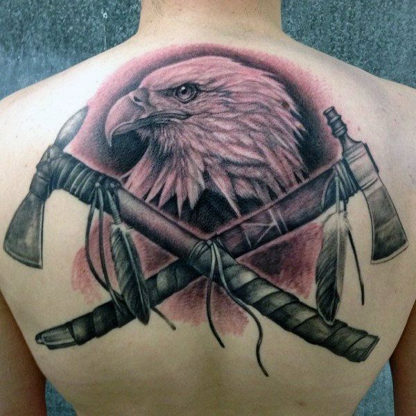 Tattoo nửa sườn lưng đại bàng đẹp