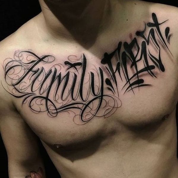 Tattoo nửa ngực nam