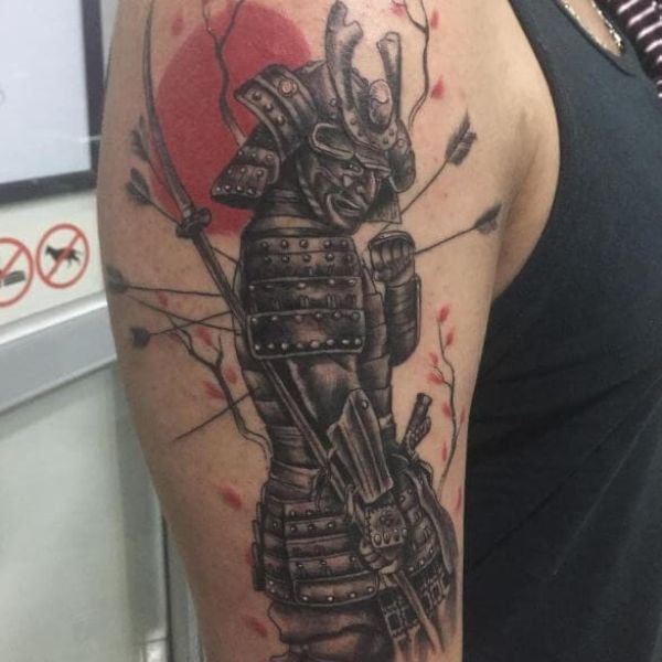 Tattoo samurai bắp tay đẹp cho nam
