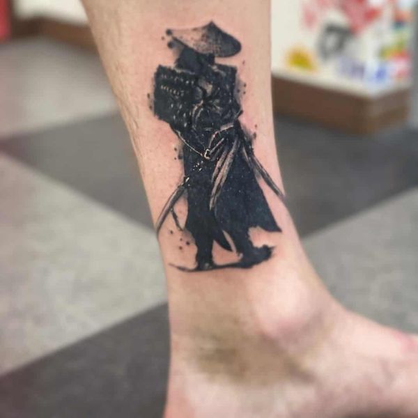 Tattoo samurai cổ chân đẹp