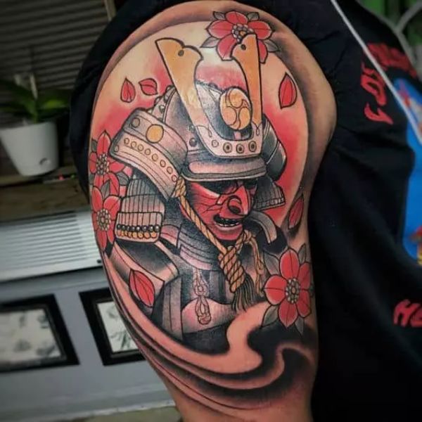 Tattoo samurai đỏ