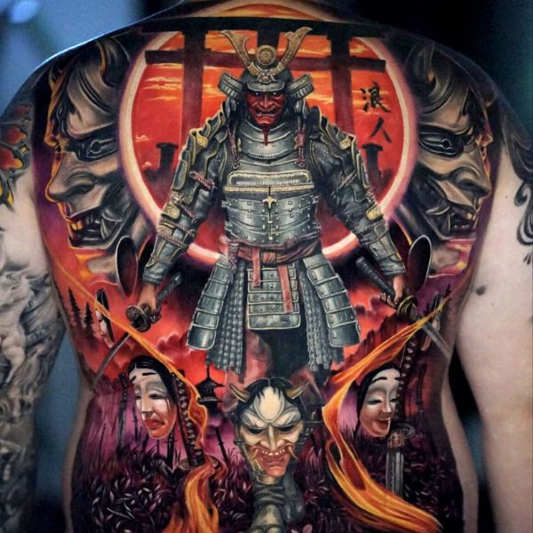 Tattoo samurai full lưng