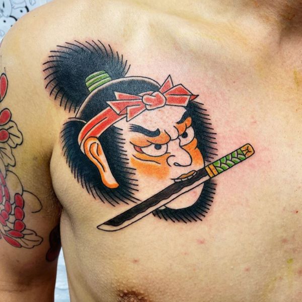 Tattoo samurai mini hài hước
