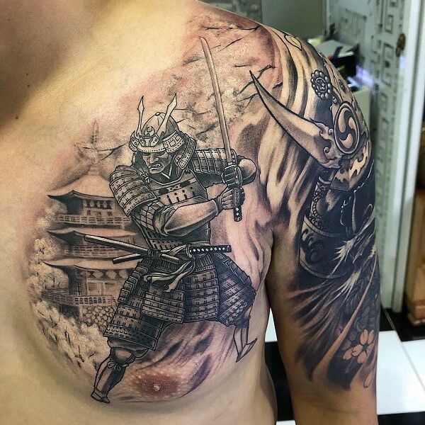 Tattoo samurai ở ngực