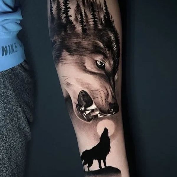 Tattoo sói siêu đẹp dành cho nam