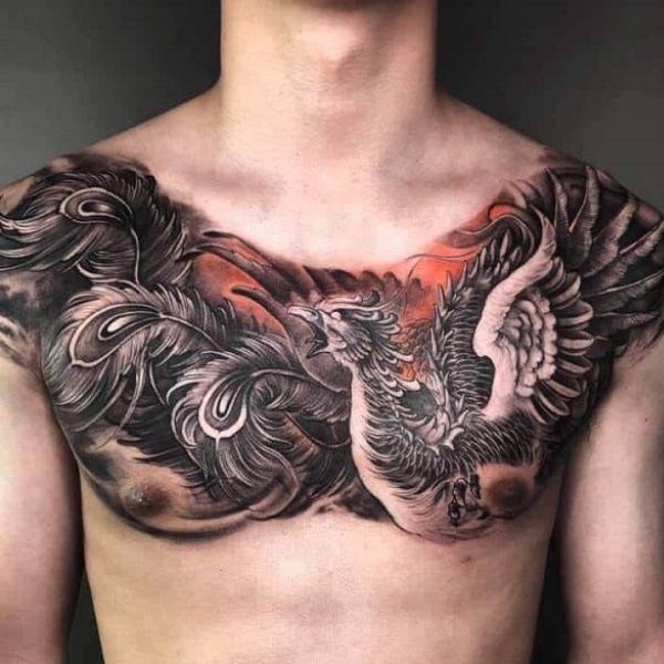 Tattoo trước vùng ngực cho tới nam