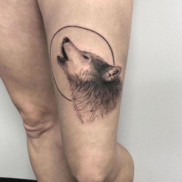 tattoo đầu sói