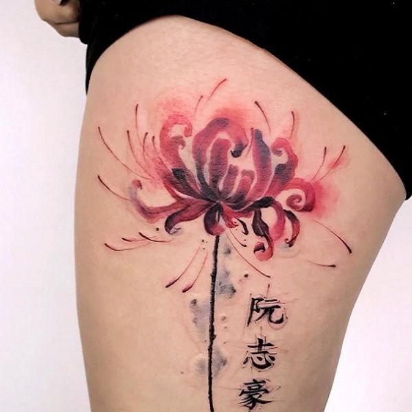 Tattoo hoa bỉ ngạn nam