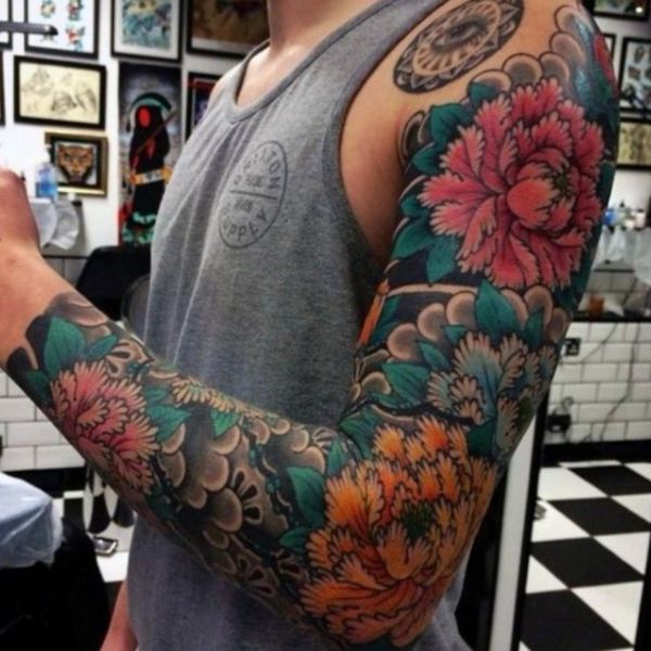 Tattoo bông hoa yakuza 