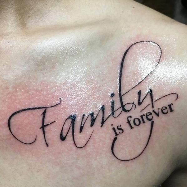 Tattoo chữ family đẹp cho nam