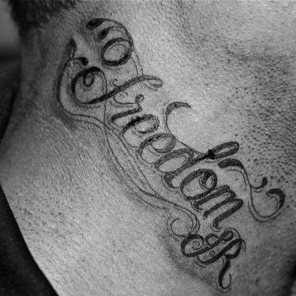 tattoo chữ ở cổ phái mạnh ý nghĩa