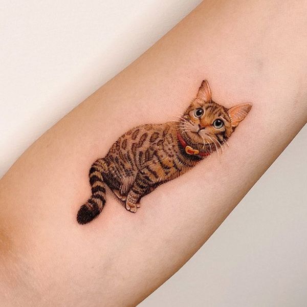 Tattoo con mèo đẹp cho nam