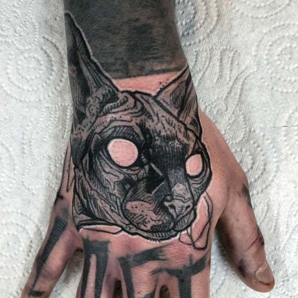 tattoo con mèo bàn tay đẹp