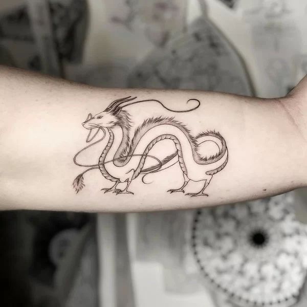 Tattoo con rồng đơn giản