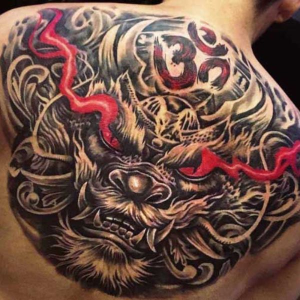 Tattoo đầu rồng mặt quỷ