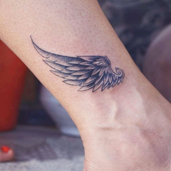 Hình xăm Đôi Cánh 023 tại ĐỖ NHÂN TATTOO  Neck tattoo Wrist tattoos for  women Mom tattoos
