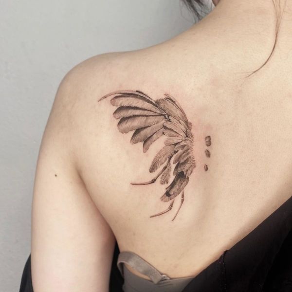 Tattoo đôi cánh lưng nữ đẹp