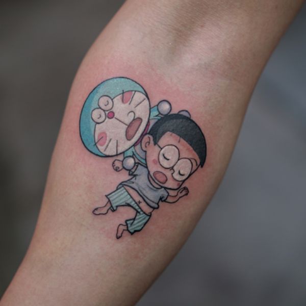Tattoo doraemon với nobita