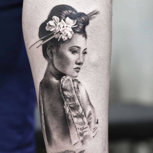 Tattoo geisha 3d đẹp